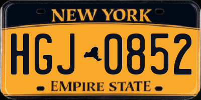 NY license plate HGJ0852
