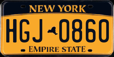 NY license plate HGJ0860