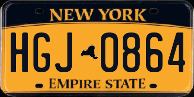 NY license plate HGJ0864