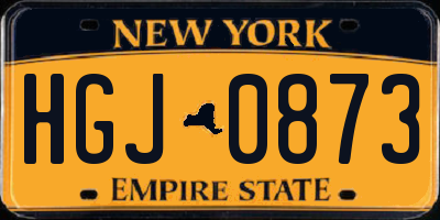 NY license plate HGJ0873