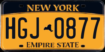 NY license plate HGJ0877