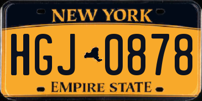 NY license plate HGJ0878
