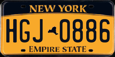 NY license plate HGJ0886