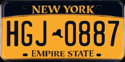 NY license plate HGJ0887