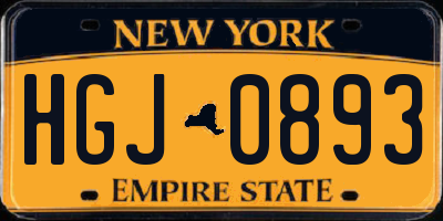 NY license plate HGJ0893