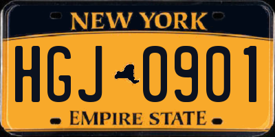 NY license plate HGJ0901