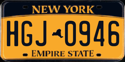NY license plate HGJ0946