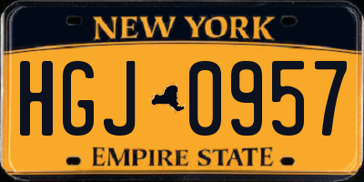 NY license plate HGJ0957