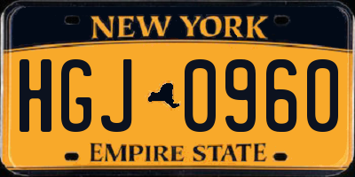 NY license plate HGJ0960