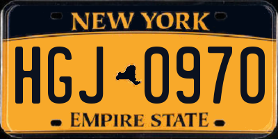 NY license plate HGJ0970