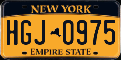 NY license plate HGJ0975