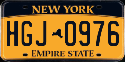 NY license plate HGJ0976