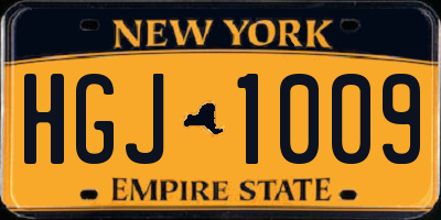 NY license plate HGJ1009