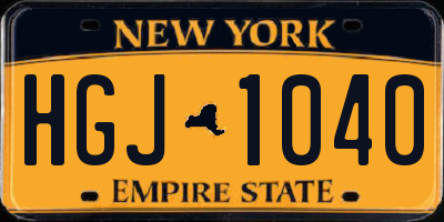 NY license plate HGJ1040