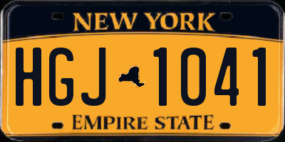 NY license plate HGJ1041
