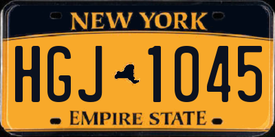 NY license plate HGJ1045