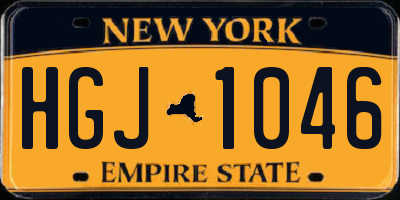 NY license plate HGJ1046
