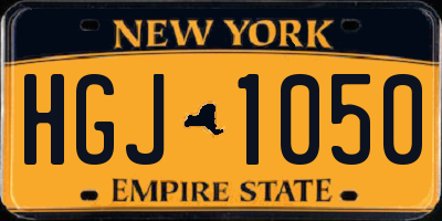 NY license plate HGJ1050