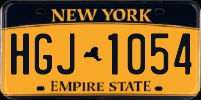 NY license plate HGJ1054