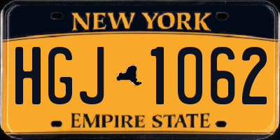 NY license plate HGJ1062