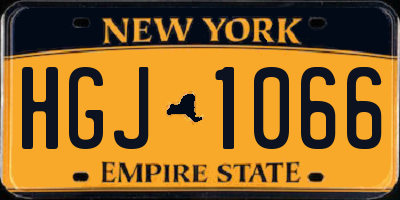 NY license plate HGJ1066