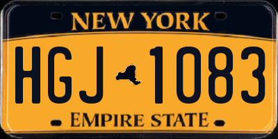 NY license plate HGJ1083