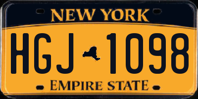 NY license plate HGJ1098
