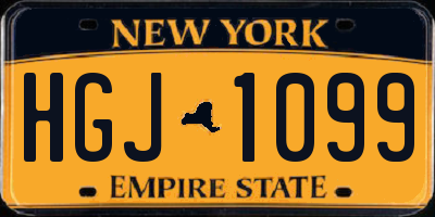 NY license plate HGJ1099