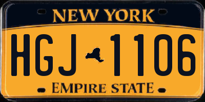 NY license plate HGJ1106