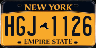NY license plate HGJ1126