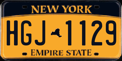 NY license plate HGJ1129