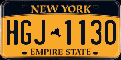 NY license plate HGJ1130