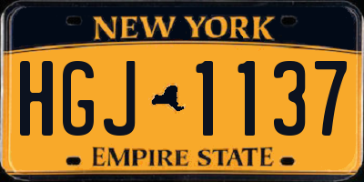 NY license plate HGJ1137