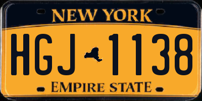 NY license plate HGJ1138