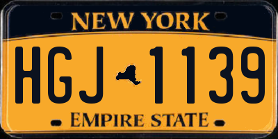 NY license plate HGJ1139