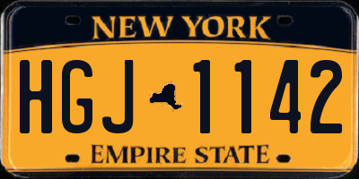 NY license plate HGJ1142