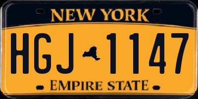 NY license plate HGJ1147