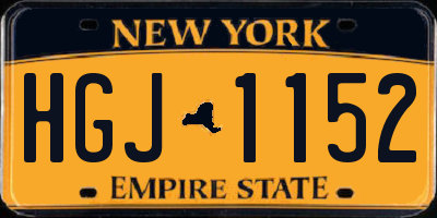 NY license plate HGJ1152