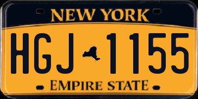 NY license plate HGJ1155