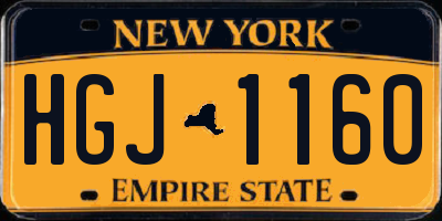 NY license plate HGJ1160