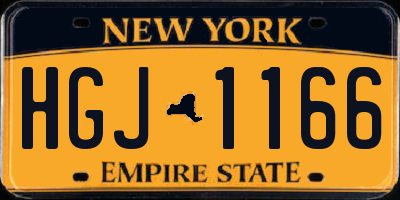 NY license plate HGJ1166