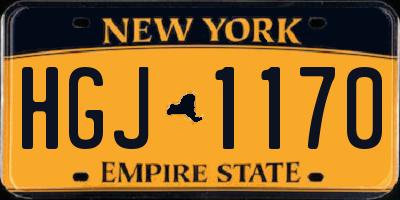 NY license plate HGJ1170