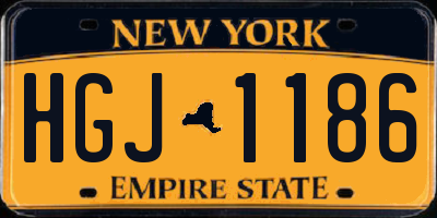 NY license plate HGJ1186