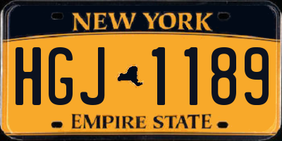 NY license plate HGJ1189