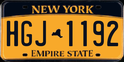 NY license plate HGJ1192