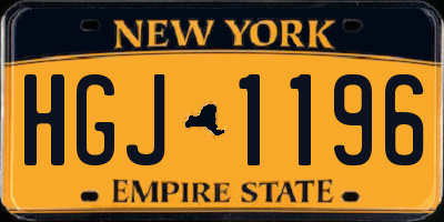 NY license plate HGJ1196