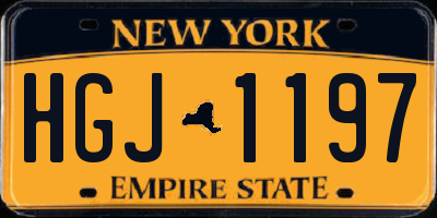 NY license plate HGJ1197