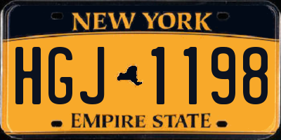 NY license plate HGJ1198