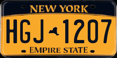NY license plate HGJ1207