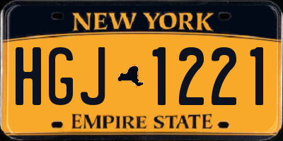 NY license plate HGJ1221